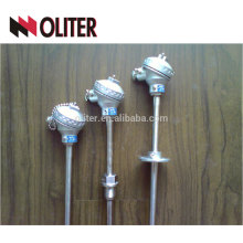 oliter economic type egt standard angled industrial sheathed thermocouple with clamp for oil refineries temperature controller